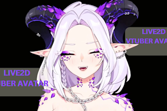 design and rig live2d avatar model, 2d 3d vtuber avatar model live2d anime furry