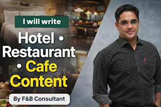 write hotel restaurant and cafe content