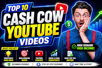 create top 10 faceless cashcow videos, youtube automation channel