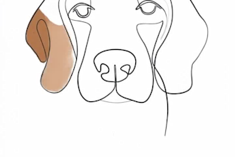 do pet illustration portrait in a unique line art style