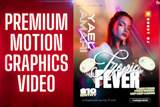 do animated motion event, party, dj club, birthday, night club poster flyer