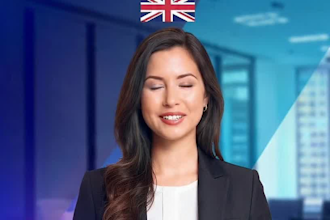 create a stunning 4k ai video featuring a realistic british accent spokesperson