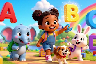 make 3d animated abc alphabet rhymes for kids