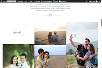 design a modern wedding invitation landing page in wordpress