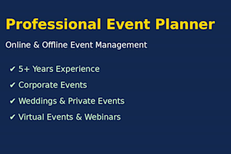 professionally plan and manage your online or offline events