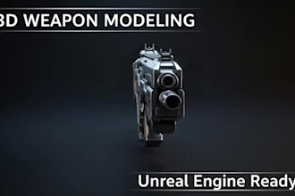 create realistic 3d weapon and hard surface models for unreal engine