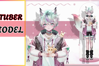 design live2d model anime 2d vtuber model 3d vtuber rigging custom vtuber model