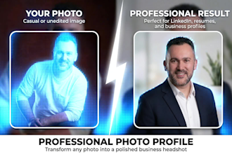 transform your photo into a polished business headshot