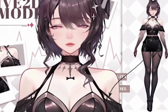 design rig live2d vtuber model, anime vtuber avatar for vtube studio face rig