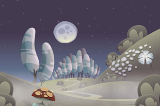 create a whimsical illustrated animation loop
