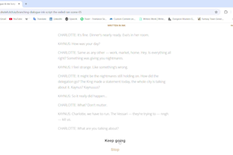 write your game design document and branching narrative