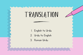 proofread translate and type english urdu and roman urdu