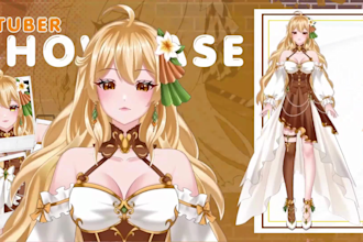 draw and rig 2d vtuber model live2d vtuber model commission anime vtuber live2d