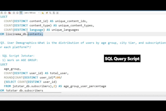 do expert sql data analysis for key business questions