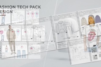 professional fashion tech packs,technical flat sketch
