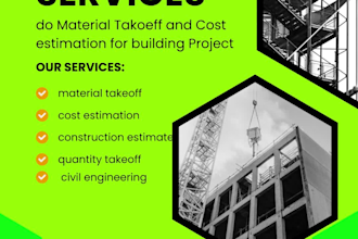 do material takoeff and cost estimation for building project