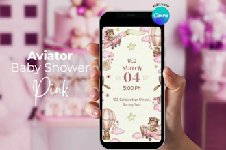create a aviator baby shower video invite and printables