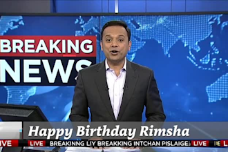 make a breaking news style happy birthday video famous prsn