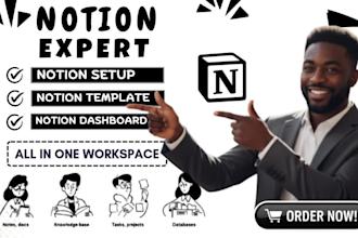 custom notion template, setup notion workspace, dashboard, notion expert, crm