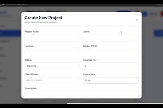 develop a construction management web app