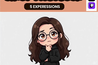 design cute pngtuber chibi avatar for twitch vtuber youtube streaming