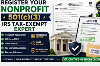 register non profit prepare 501c3 irs tax exempt application nonprofit startup