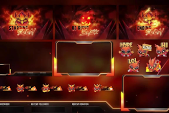 do custom stream overlay animated twitch overlay vtuber overlay for streamer