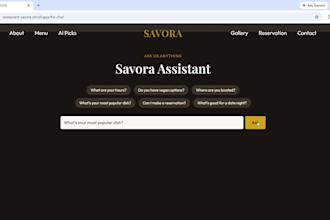 build an ai powered restaurant website with chatbot and online menu