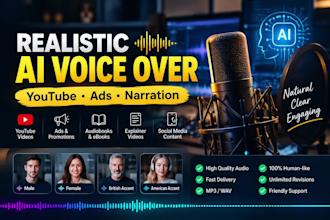 create realistic ai voice over for youtube ads and narration