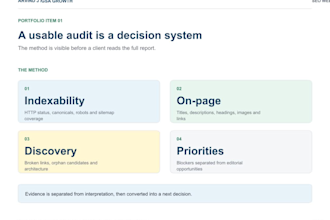 do an on page SEO audit for one web page