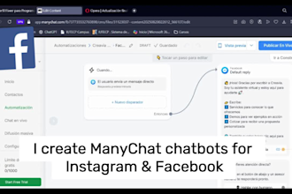 create a manychat chatbot for instagram and facebook
