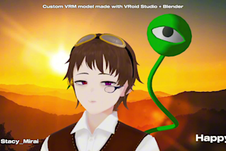 create a custom 3d vtuber model or vrm avatar