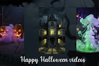 create a haunted halloween greeting video