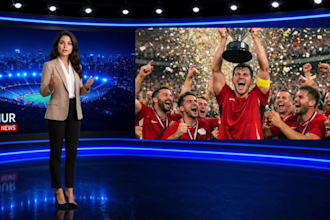 create ai sports news videos with presenter