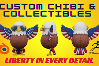 sculpt custom chibi collectible characters and designer toys for 3d printing