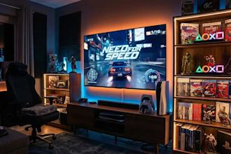 design a modern 3d podcast room, 3d podcast studio, gaming room, studio render