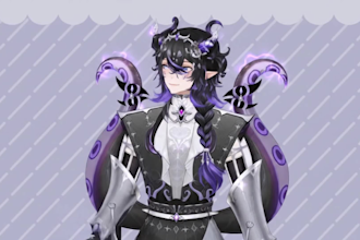 draw custom vtuber model, live2d rig vtuber model, vtuber commission
