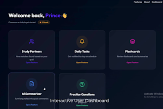 build a modern responsive website with login and dashboard