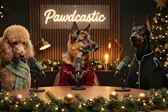 create a realistic ai christmas talking pet video