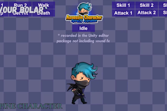2d character rigging unity ready game animation vfx rpg looping animation