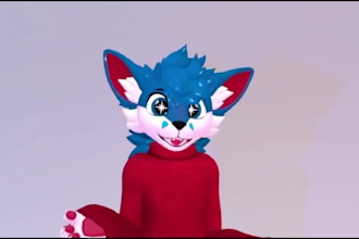 custom furry avatar vrchat avatar vrc character 3d model fursona vtuber model