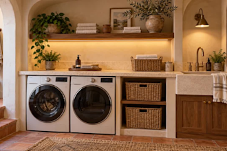 design 3d laundry room interior rendering