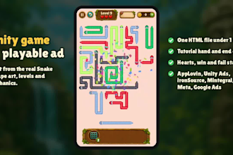 create unity playable ads for applovin, unity ads, ironsource and meta