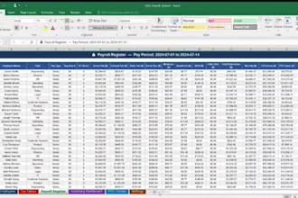 create excel payroll system with auto tax for small business