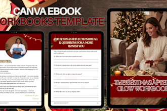 design christmas ebooks, workbooks and printable worksheets in canva