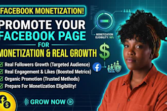 promote your facebook page for monetization and real followers growth