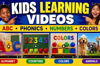 create kids learning videos for preschool and kindergarten