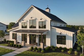 create your barndominium, pole barn, auditorium, facade, and house plan design