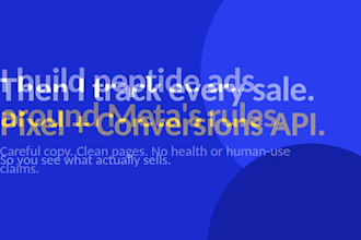 write compliant peptide ad copy and design meta ad creatives