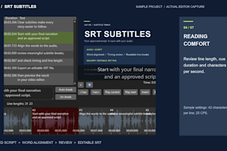 sync your script to audio and create accurate srt subtitles